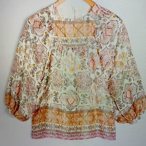 Anthropologie Flora silk blouse size s